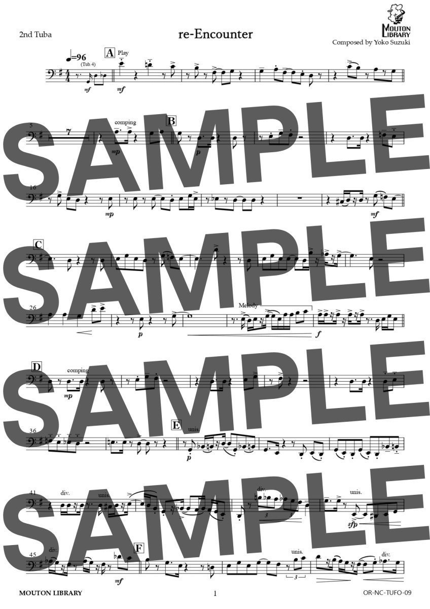画像5: 【チューバ4重奏】re-Encounter〈アンサンブル楽譜〉 (5)