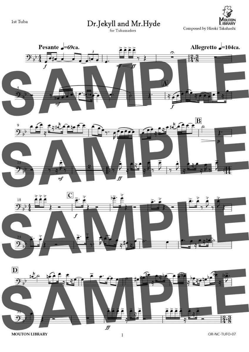 画像4: 【チューバ4重奏】Dr.Jekyll and Mr. Hyde/ジキル博士とハイド氏〈アンサンブル楽譜〉 (4)