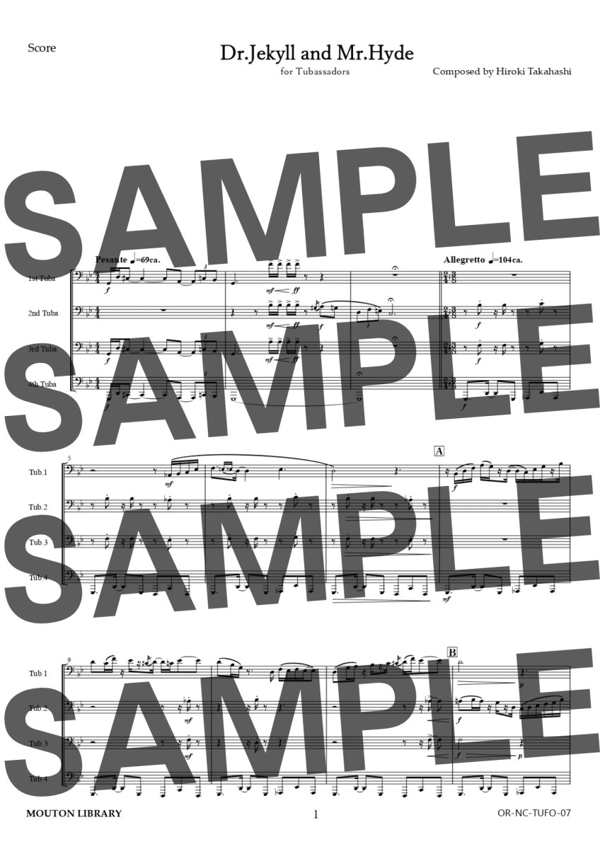画像3: 【チューバ4重奏】Dr.Jekyll and Mr. Hyde/ジキル博士とハイド氏〈アンサンブル楽譜〉 (3)