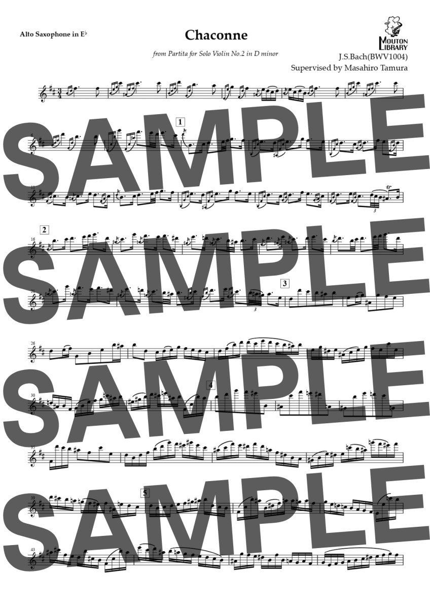 画像2: 【A.sax】Chaconne(シャコンヌ) from Partita for Solo Violin〈サックスソロ楽譜〉 (2)