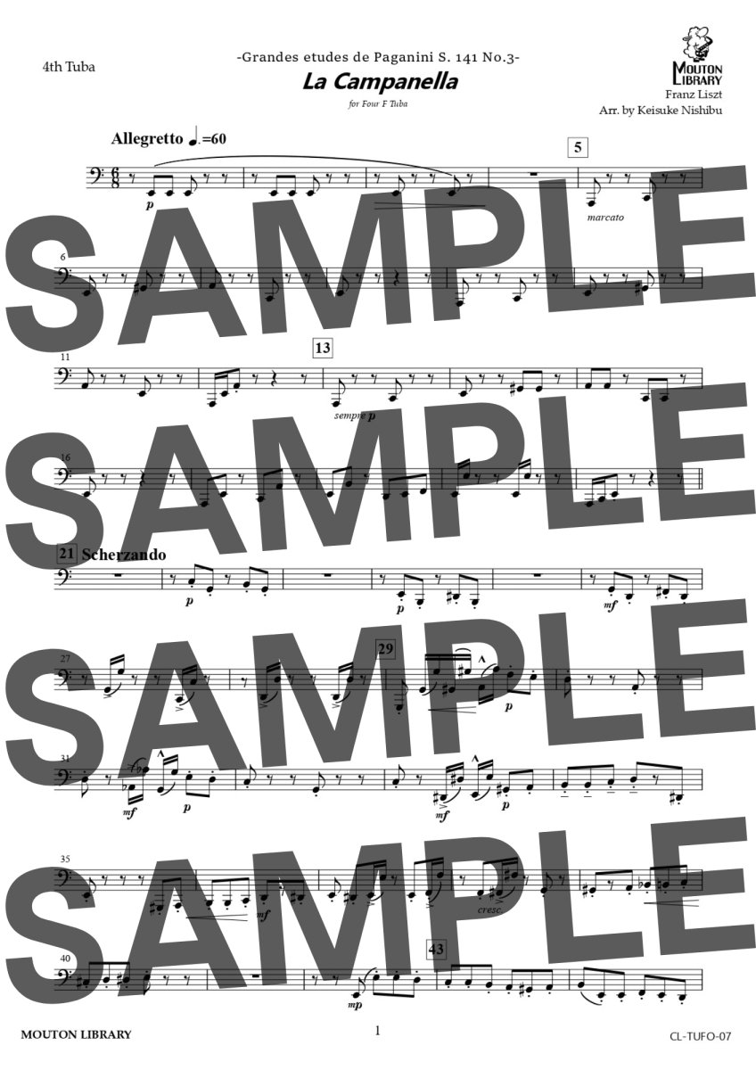 画像7: 【チューバ4重奏】La Campanella〈アンサンブル楽譜〉 (7)