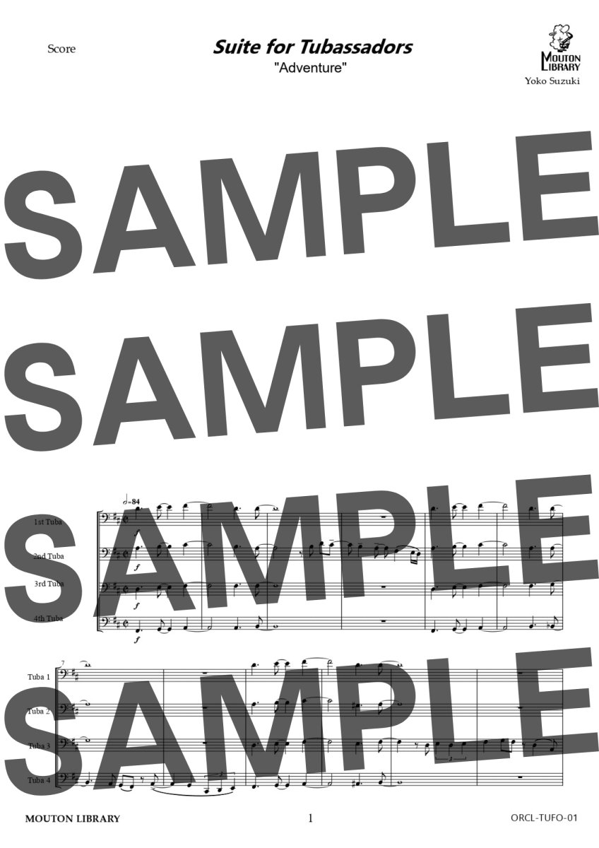 画像2: 【チューバ4重奏】Suite for Tubassadors "Adventure"〈アンサンブル楽譜〉 (2)